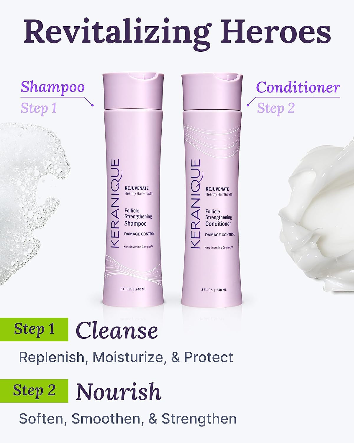 Keranique Damage Control Follicle Strengthening Shampoo & Conditioner for Women